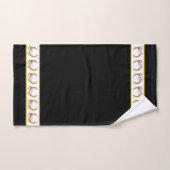Elegant, Golden Horseshoes on Black and White Badhandtuch Set (Handtuch)