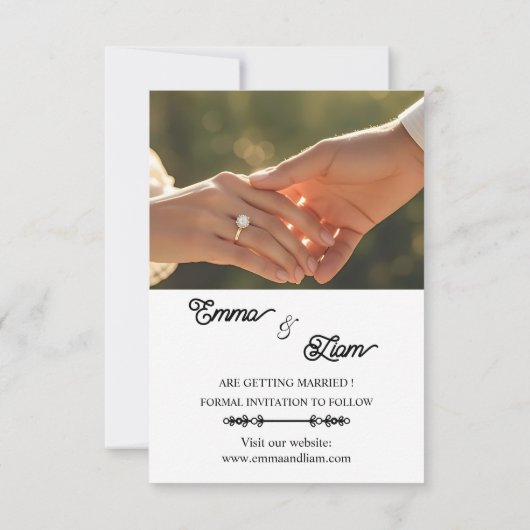 Elegant Golden-Hour Save the Date Card (Rückseite)