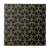 Elegant Golden Interlocking Circles luxury Fliese (Vorderseite)