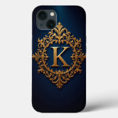 Elegant Golden K Letter Monogram Case-Mate iPhone Hülle (Rückseite)