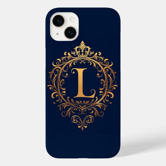Elegant Golden L Letter Monogram Case-Mate iPhone Hülle (Rückseite)