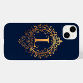 Elegant Golden L Letter Monogram Case-Mate iPhone Hülle (Rückseite (Horizontal))