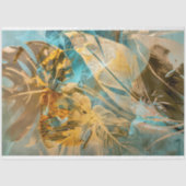 Elegant Golden Leaf Botanisch Seidenpapier (Vorderseite)