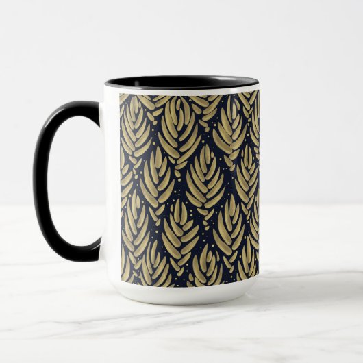 Elegant Golden Leaf Combo Mug Tasse (Links)