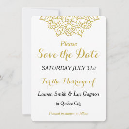Elegant Golden Mandala Wedding Save the Date Card
