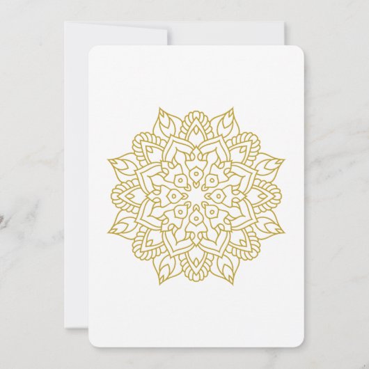Elegant Golden Mandala Wedding Save the Date Card (Rückseite)