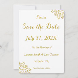 Elegant Golden Mandala Wedding Save the Date Card