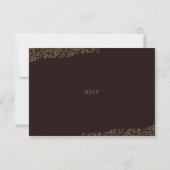 Elegant Golden Maroon Damask RSVP Karte (Rückseite)