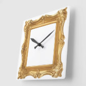 Elegant Golden Ornate Frame Quadratische Wanduhr (Winkel)