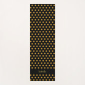 Elegant Golden Polka Dots on Black Yogamatte (Vorderseite)
