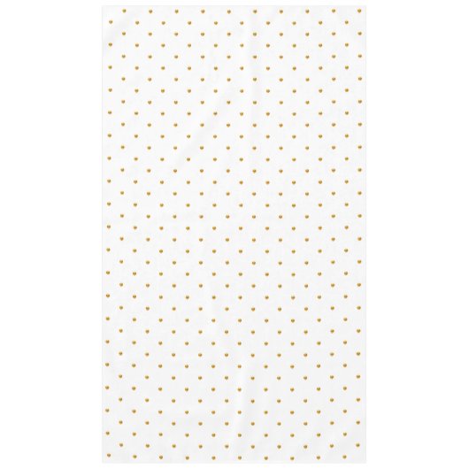 Elegant Golden Polka Dots on White Tischdecke (Vorderseite)