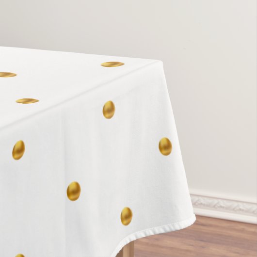 Elegant Golden Polka Dots on White Tischdecke (Beispiel)
