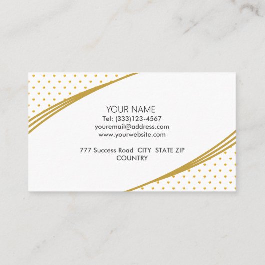 Elegant Golden Polka Dots Visitenkarte (Rückseite)