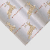 Elegant Golden Reindeer Luxe Weihnachten Seidenpapier (Detail)