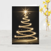 Elegant Golden Sparkle Christmas Tree Karte (Gelbe Blume)