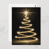 Elegant Golden Sparkle Christmas Tree Postkarte (Vorne/Hinten)