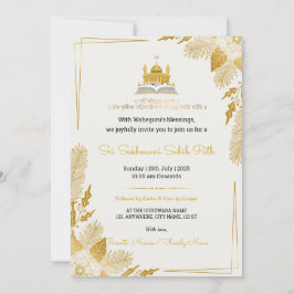 Elegant Golden Sukhmani Sahib Path Invitation Einladung