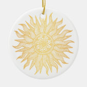 Elegant Golden Sun Mandala Keramik Ornament (Vorne)
