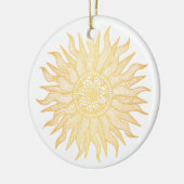 Elegant Golden Sun Mandala Keramik Ornament (Links)