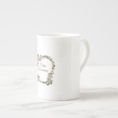 Elegant Golden Turkey Happy Thanksgiving Text Porzellantasse (Vorderseite Rechts)