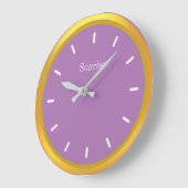 Elegant Golden und Violet Große Wanduhr (Winkel)