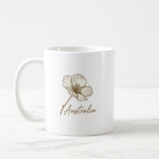 Elegant Golden Wattle Floral Australia Day 2026 Kaffeetasse (Links)