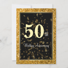 Elegant Golden Wedding 50 Jahre alt Einladung