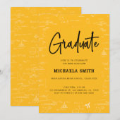 Elegant Golden Yellow Graduate Math Graduation Einladung (Vorne/Hinten)