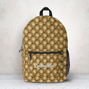 Elegant goldene falsche Glitter-Tropfen monogrammi Bedruckter Rucksack