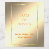Elegant goldene Weinflasche mit Ihrem Engagement Weinetikett (Einzelnes Label)