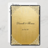 Elegant, Goldfolie, Glitzer, Hochzeitsratgeber Hinweiskarte (Vorne/Hinten)