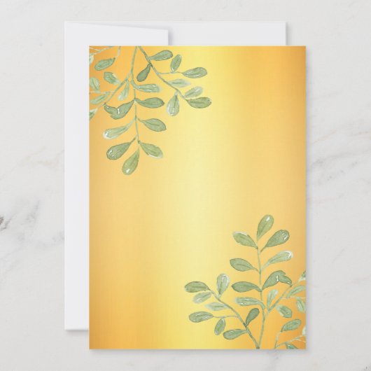 Elegant goldglänzend modern einladung (Rückseite)