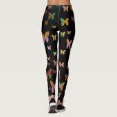 Elegant Goldgold Butterfly Pattern Leggings (Rückseite)