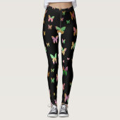 Elegant Goldgold Butterfly Pattern Leggings (Vorderseite)