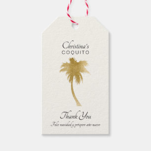 Elegant Goldtone Palm Tree Coquito Vielen Dank Geschenkanhänger