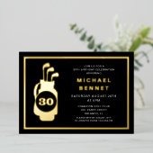Elegant Golf 30th Birthday Folieneinladung (Stehend vorne)