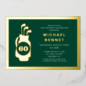 Elegant Golf 60th Birthday Gold Folieneinladung (Vorderseite)