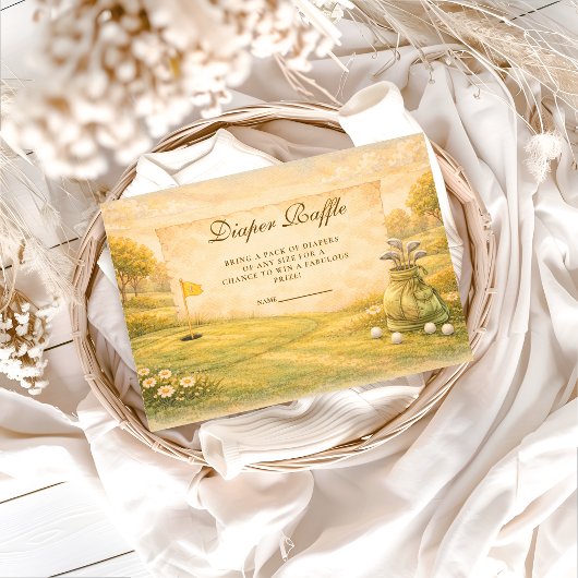 Elegant Golf Club Diapper Raffle Begleitkarte