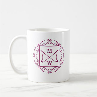 Elegant Golf Clubs Monogram Kaffeetasse