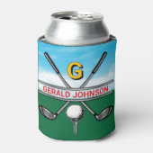 Elegant Golf Monogram Design Can Cooler Dosenkühler (Kanne Vorderseite)