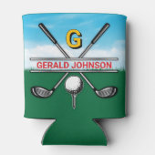 Elegant Golf Monogram Design Can Cooler Dosenkühler (Rückseite)