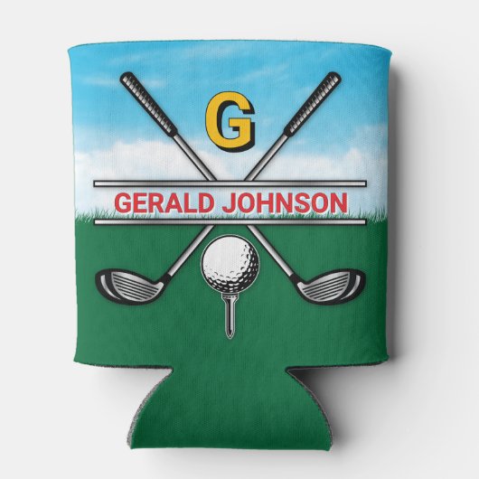 Elegant Golf Monogram Design Can Cooler Dosenkühler (Rückseite)