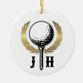 Elegant Golf Monogram Design Ceramic Ornament (Vorne)