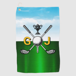 Elegant Golf Monogram Design Golfhandtuch