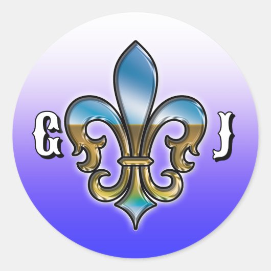 Elegant Golf Monogram Design Runder Aufkleber (Vorderseite)