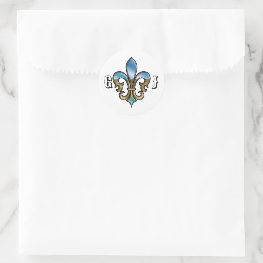 Elegant Golf Monogram Design Runder Aufkleber (Tasche)