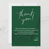 Elegant Golf Theme Appreciation Thank You Card Einladung (Vorderseite)