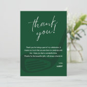 Elegant Golf Theme Appreciation Thank You Card Einladung (Stehend Vorderseite)