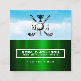 Elegant Golfer Business Card Design Quadratische Visitenkarte