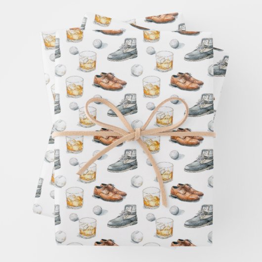Elegant Golfer Geschenkpapier Set (Beispiel)